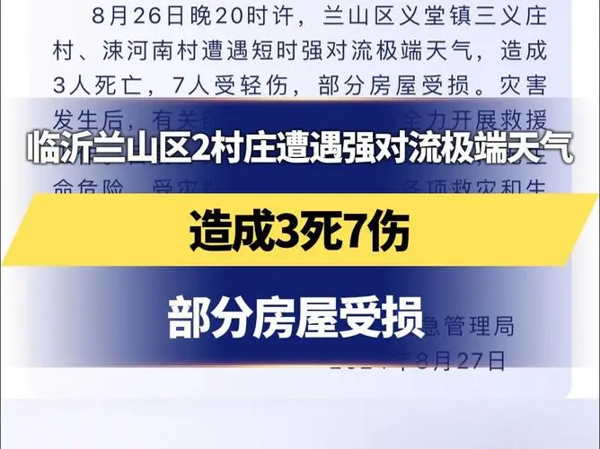 臨沂遇強(qiáng)對(duì)流極端天氣 致3死7傷