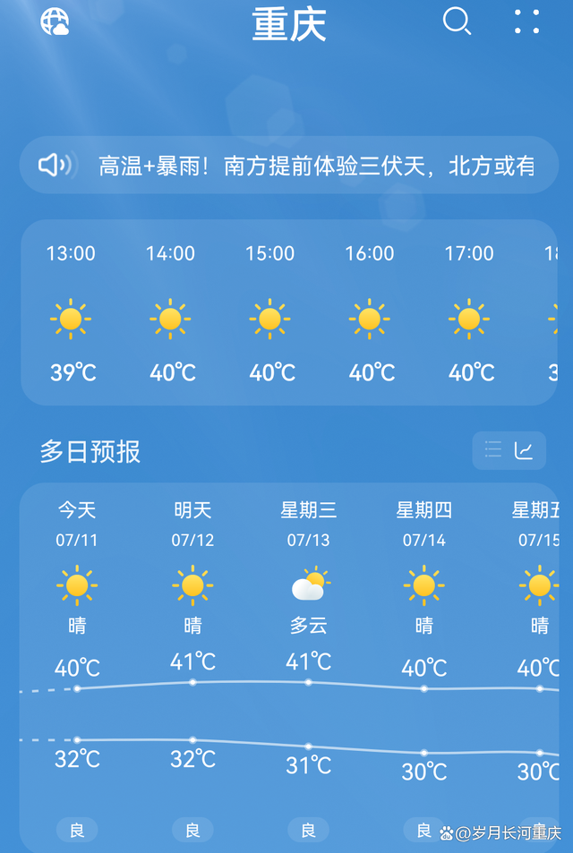 重慶地表溫度飆升到70℃+